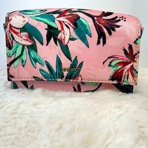 Gently Used Pink Flora Nine West Clutch